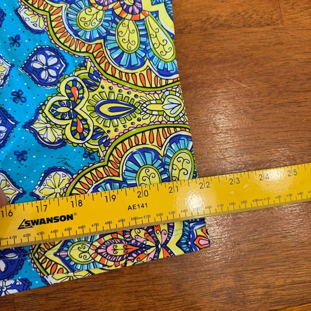 Trina Turk Blue and Yellow swim cover up tunic Corsica print sz Large swim & spa
